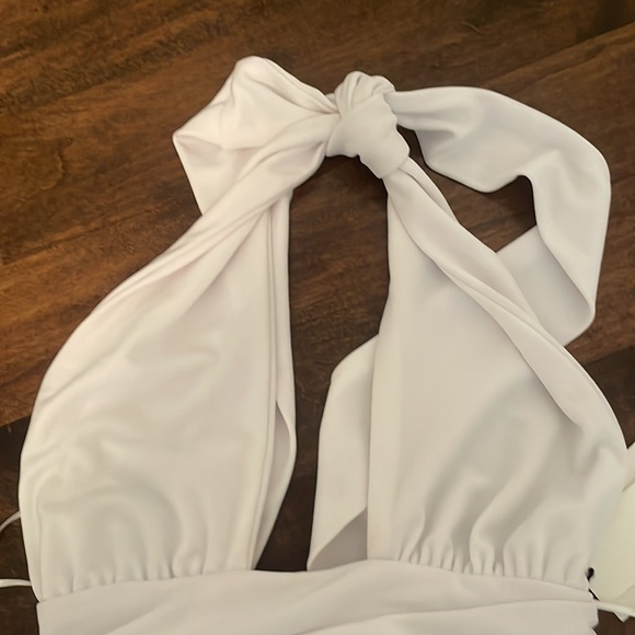Brand New White Zara Ruched Halter Dress - Picture 4 of 6